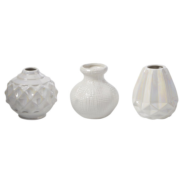 CosmoLiving by Cosmopolitan 3 Piece Ceramic Vase Set & Reviews Wayfair